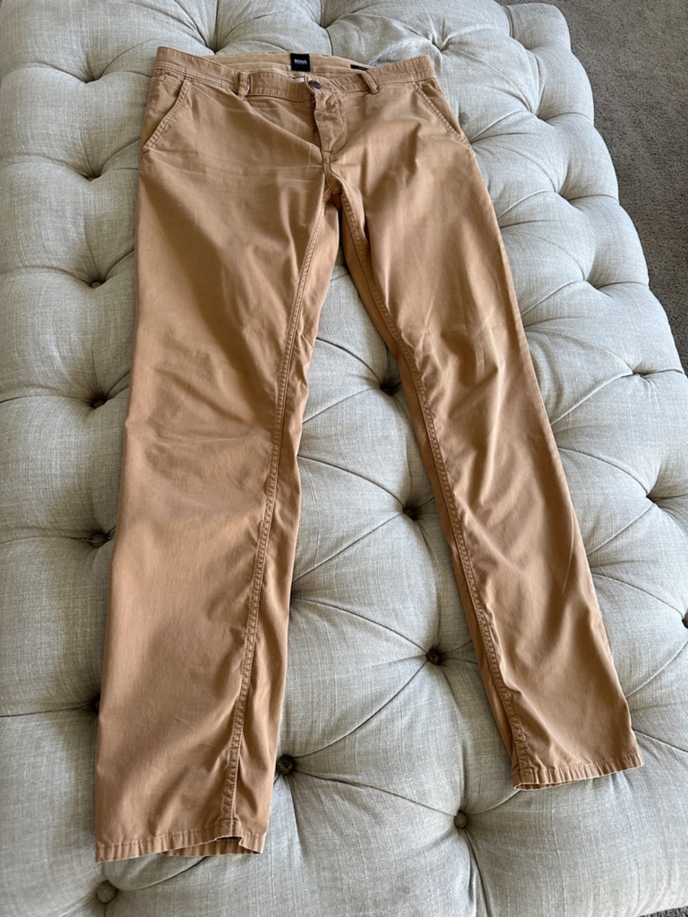 Boss Slim Fit Chino Pants in Camel Brown